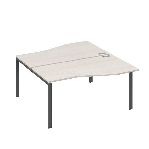 Рабочая станция столы Техно" каркас UNO (2х160) A4 А4 Б1 191 БП дуб / металлокаркас антрацит - Вид 1