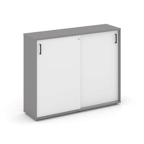 Стайл Проджект Тумба опорная/приставная SN.TOP-171 Серый Пепел/Белый/Черный Ручки 1232*400*1150 - Вид 1