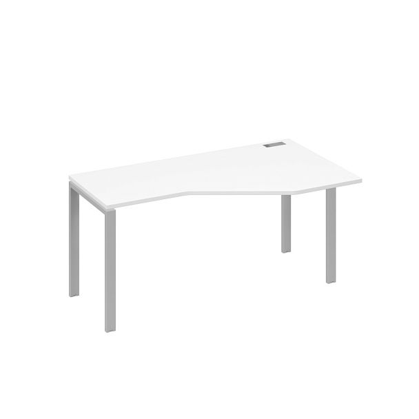 Стол эргономичный правый "Техно" на металлокаркасе UNO A4 А4 Б1 056 БП белый премиум / металлокаркас серый - Вид 1
