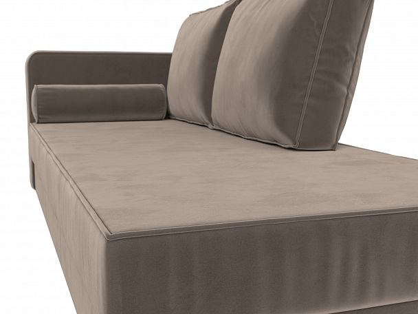 Кушетка Прайм левый (полностью велюр коричневый) - Вид 4