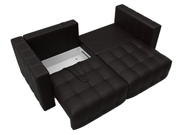 Диван прямой Лига-052 НПБ Экокожа коричневый - Вид 8