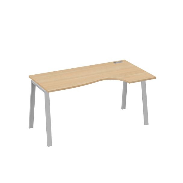 Стол эргономичный правый "Классика" на металлокаркасе TRE A4 А4 Б3 046 БП натуральный дуб / металлокаркас серый - Вид 1