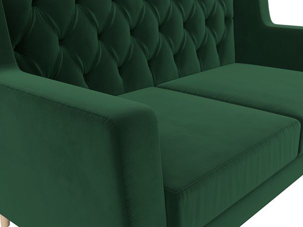 Прямой диван Брайтон 2 Люкс (полностью велюр зеленый) - Вид 4