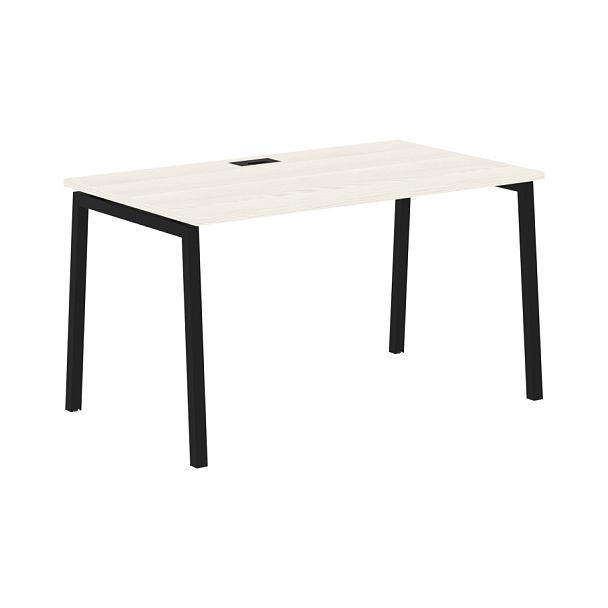 Стол прямой ELST 1380 Ясень Траун/Черный 1360х800х750 EDIS - Вид 1