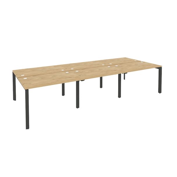 Onix Рабочая станция на П-образном м/к O.MP-D.RS-6.2.7 Тиквуд светлый/Антрацит металл 3540*1475*750 - Вид 1