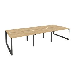 Onix Рабочая станция на О-образном м/к O.MO-D.RS-6.2.7 Тиквуд светлый/Антрацит металл 3540*1475*750 - Фото предпросмотра