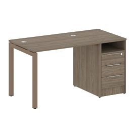 Metal System Quattro Р. ст. с тумбой на П-образном м/к 50БП.РС-СТП-1.1 Вяз/Мокко металл 1412*720*750 - Фото предпросмотра