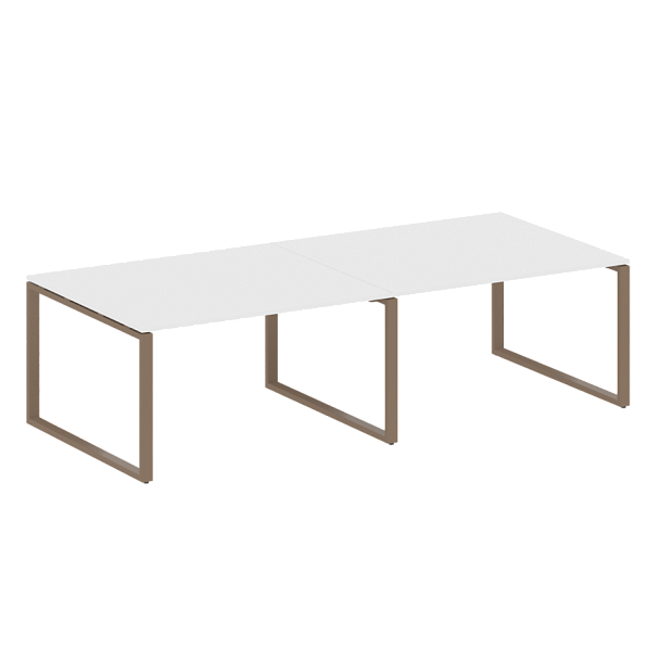 Metal System Перег. стол (2 столешницы) на О-образном м/к БО.ПРГ-2.3 Белый/Мокко металл 2800*1235*750 - Вид 1