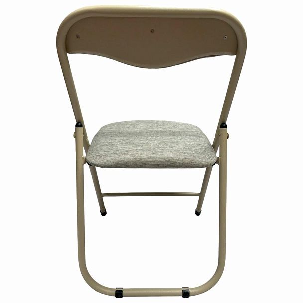 Стул складной для дома и офиса РС04, бежевый перламутровый каркас, рогожка бежевая - Вид 6