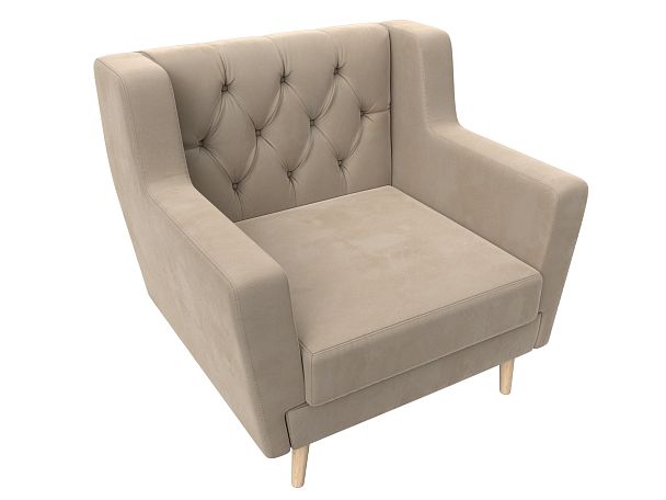 Кресло Брайтон Люкс (полностью велюр бежевый) - Вид 5