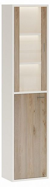 Шкаф-витрина Домино СУ(ш1в2)+1ФГ+1ФС Белый/Нельсон - Вид 1