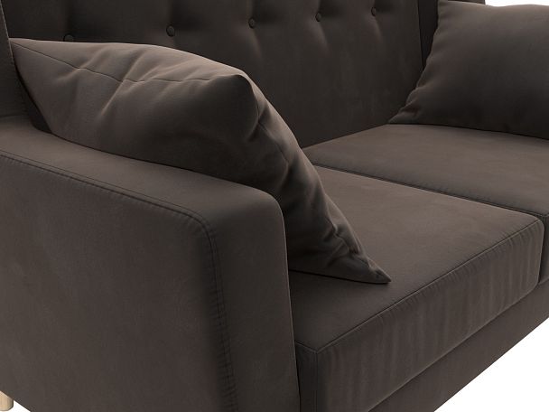 Прямой диван Брайтон 2 (полностью велюр коричневый) - Вид 4