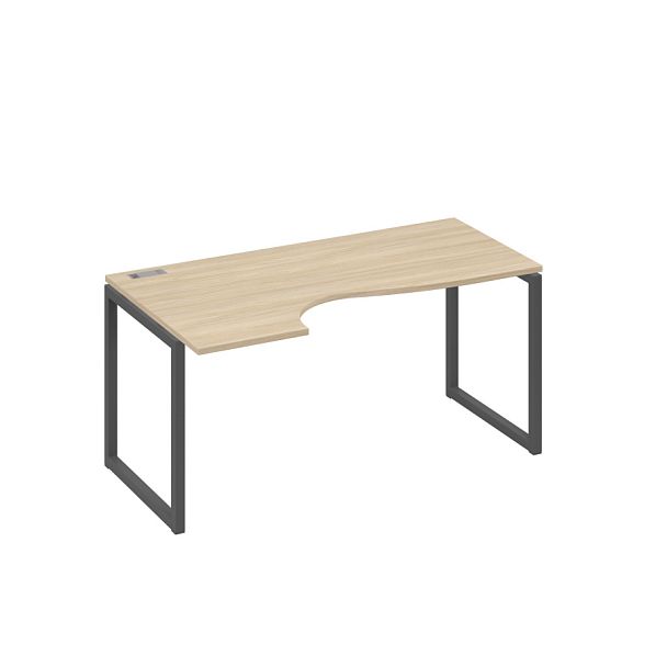 Стол эргономичный левый "Классика" на металлокаркасе QUATTRO A4 А4 Б4 045 БП дуб скандинавский / металлокаркас антрацит - Вид 1