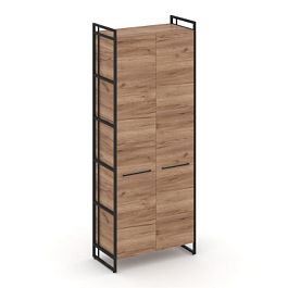 Rift Шкаф 5 ниш широкий RF.SS-51 Дуб Табак/Металл Черный 798*396*2010 - Фото предпросмотра