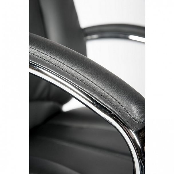 Кресло Верса / (black) сталь + хром / черная экокожа - Вид 15