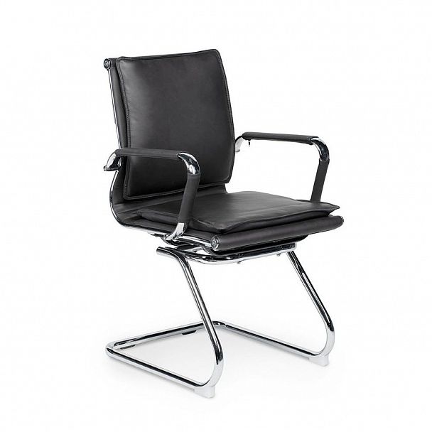 Кресло Харман CF / (black) хром / черная экокожа - Вид 1