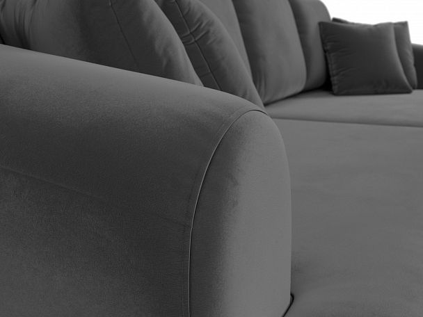 Прямой диван Милтон (полностью велюр серый) - Вид 4