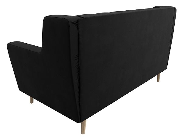 Прямой диван Брайтон 2 Люкс (полностью микровельвет черный) - Вид 6