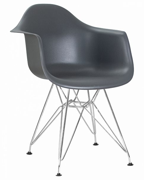 Стул обеденный DOBRIN DAW CHROME (ножки хром, цвет сиденья тёмно-серый (GR-04)) - Вид 1