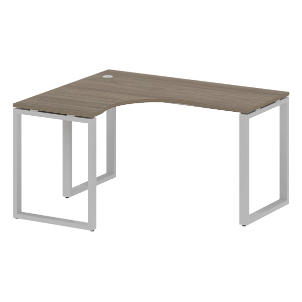 Metal System Стол криволинейный левый на О-образном м/к БО.СА-3 (L) Вяз/Серый металл 1400*1200*750 - Вид 1