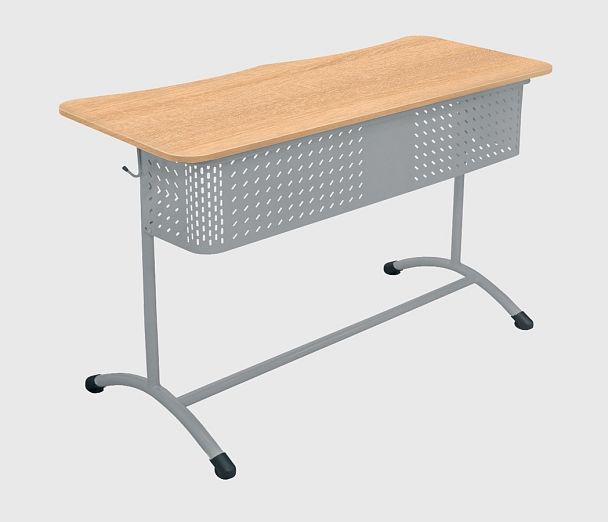 Стол ученический Мега 2М (Н), двухместный, нерегулируемый, с перфорированным экраном, гр.7 - Вид 2