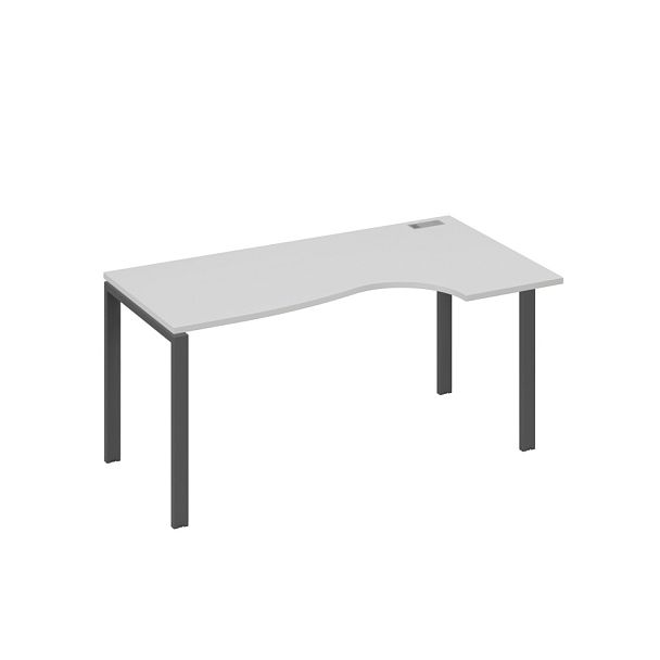 Стол эргономичный правый "Классика" на металлокаркасе UNO A4 А4 Б1 046 БП серый / металлокаркас антрацит - Вид 1