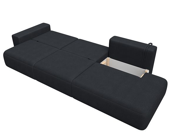 Диван прямой Лига-036 НПБ Модерн Лонг подлокотник слева Искусственная замша серый - Вид 9