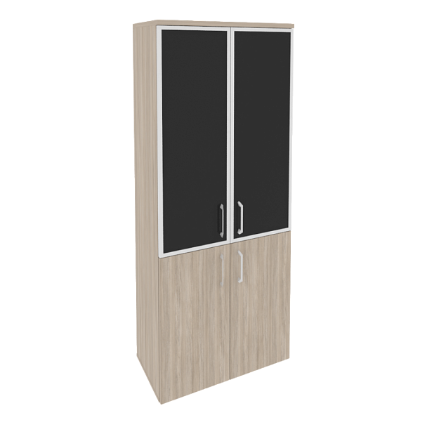 Onix Шкаф высокий широкий O.ST-1.2 R black Дуб аттик/Стекло black 800*420*1977 - Вид 1
