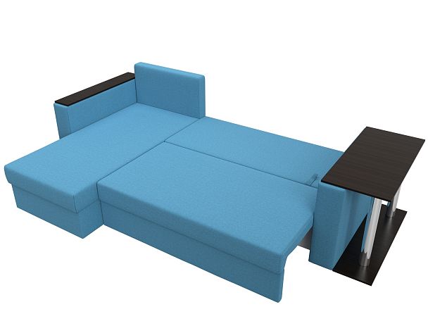 Диван угловой Атланта Лайт левый угол Рогожка голубой - Вид 8