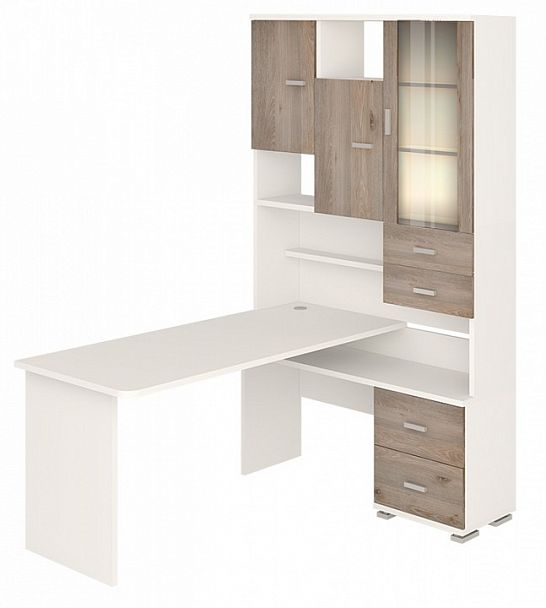 Стол компьютерный Домино СР-620/160 Белый/Нельсон правый - Вид 2