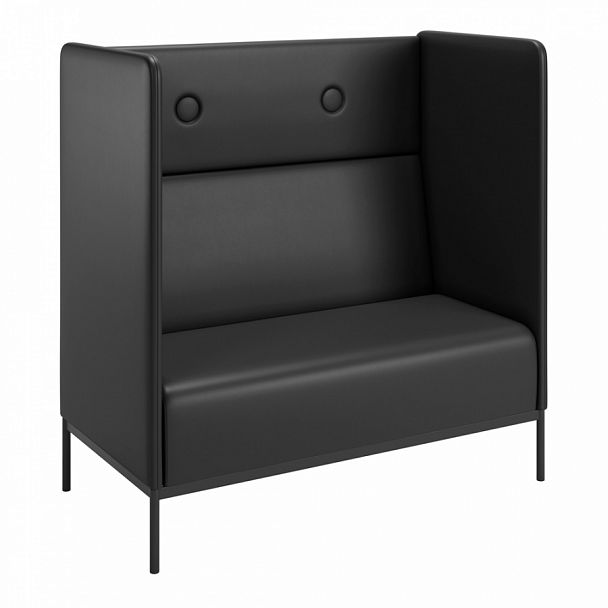 Диван двухместный Andorra 127x68x129,5 чёрный - Вид 1