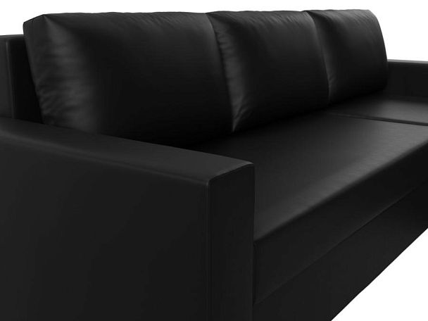 Угловой диван Траумберг Лайт правый (полностью экокожа черная) - Вид 4