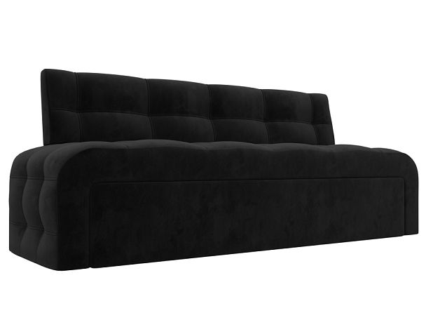 Диван кухонный прямой Люксор Велюр черный - Вид 1