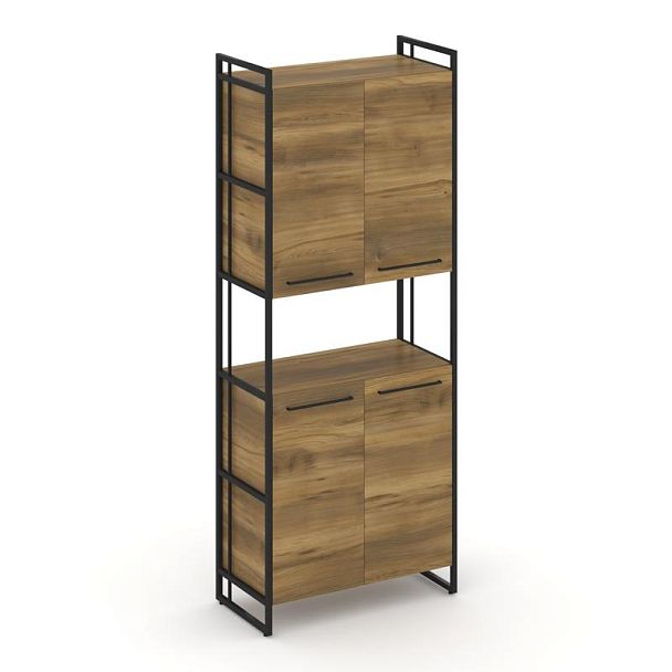 Rift Шкаф 5 ниш широкий RF.SS-52 Сандал Янтарный/Металл Черный 420*396*2010 - Вид 1