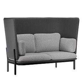 Stato Диван двухместный  с высокой спинкой STA-02 Сан 08/Сан 13/Металл Черный 1820*900*1200 - Фото предпросмотра