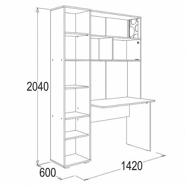 Стол письменный с надстройкой Омега-16 - Вид 2