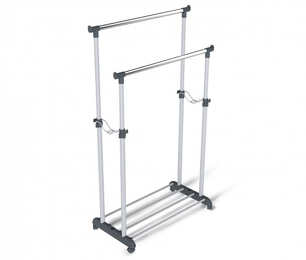 Вешалка гардеробная Sheffilton CH-4149 на колесиках т.серый/св.серый/хром - Вид 3