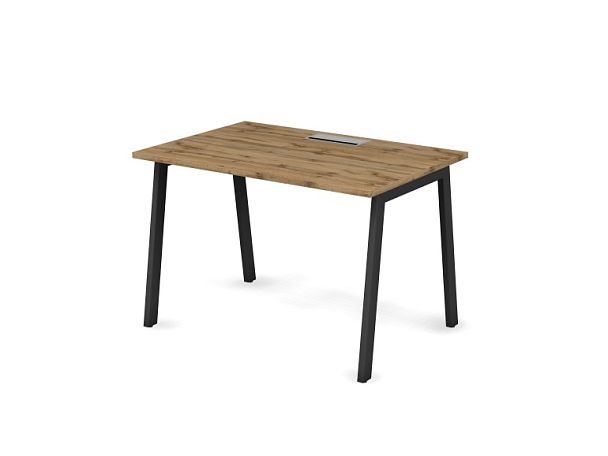 MATRIX 121S103-A Стол прямой, пров-ик Merida (А-обр. опоры) 1180х780х775 Дуб Крафт Золотой/Темно-сер - Вид 1