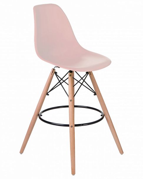 Стул барный DOBRIN DSW BAR (ножки светлый бук, цвет сиденья светло-розовый (PK-02)) - Вид 4