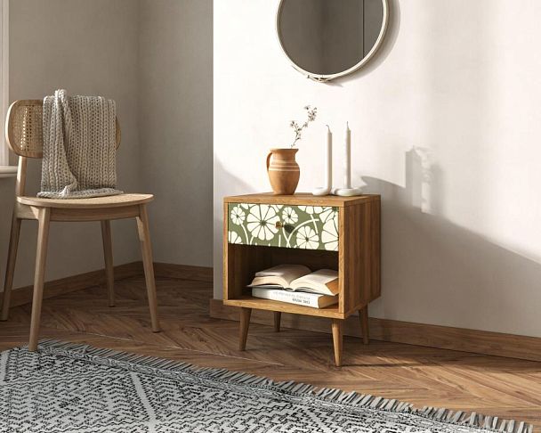 Тумбочка Berber с открытой полкой 53 принт арт BB33/Print_53, разноцветная - Вид 3