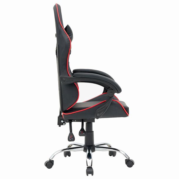 Кресло компьютерное CROMEX "Joker GM-125", две подушки, экокожа, черное/красное, 532954 - Вид 4