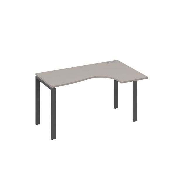 Стол эргономичный правый "Классика" на металлокаркасе UNO A4 А4 Б1 034 БП мокко премиум / металлокаркас антрацит - Вид 1