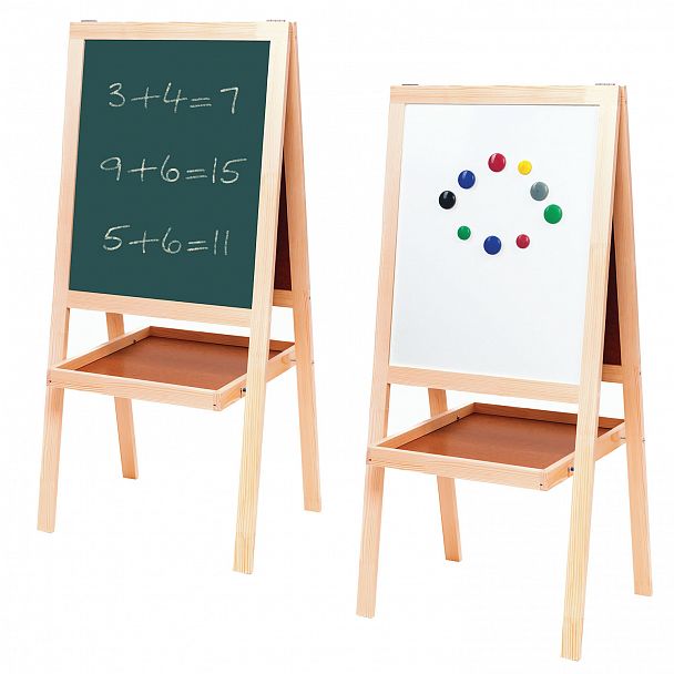 Доска-мольберт двусторонняя для мела и магнитно-маркерная 545х650 мм, зеленая/белая, РОССИЯ, BRAUBERG, 235519 - Вид 7