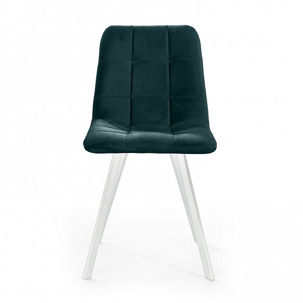Стул UNO, бархат зеленый 19/ белый профиль - Вид 2