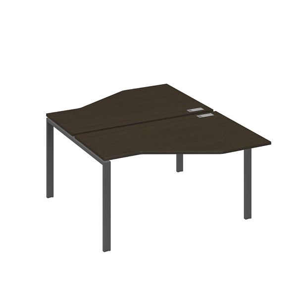 Рабочая станция (2х140) со столами Техно на каркасе UNO A4 А4 Б1 187 БП венге / металлокаркас антрацит - Вид 1