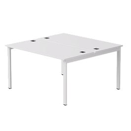 Бенч-система на 2 места Everprof EVO на металлокаркасе 1380х670(1370)x755 Белый/Белый - Фото предпросмотра