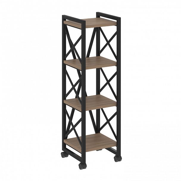Стеллаж на колесах "Loft" VR.L-MST.K-4.4 дуб аризона/черный - Вид 1