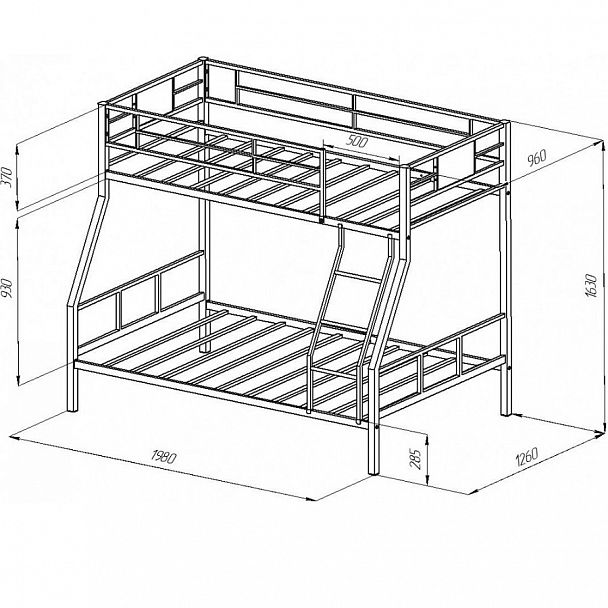 Двухъярусная кровать "Гранада-1Я" черный - Вид 3