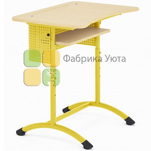 Парта одноместная ЭКСТРА (Р) с полк., рег., цвет. с полк. (4-6 гр) - Вид 1