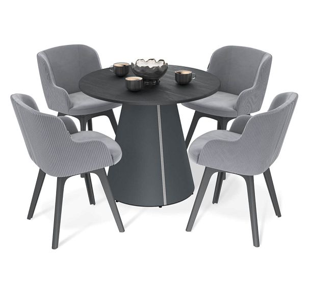 Обеденная группа Sheffilton SHT-DS306 стальной серый/тёмно-серый/антрацит - Вид 1